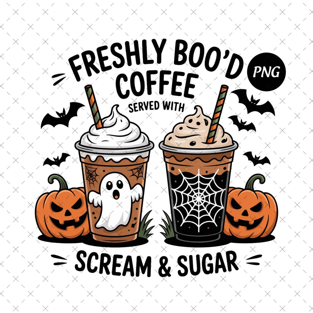 Freshly Boo’d Coffee Png, Cute Ghost Coffee Png, Trendy Halloween Png ...