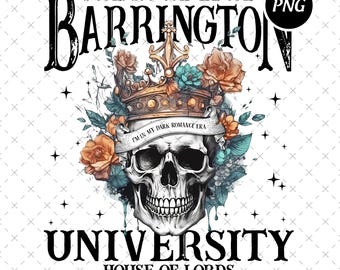 ダークロマンススカルフローラルPNG、バリントン大学デザイン、ブック風PNG、ゴシック昇華デジタルファイル