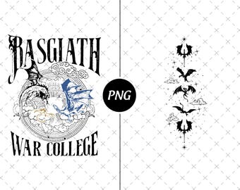Vintage Basgiath War College PNG, Dragon Rider Art (Digital Download)