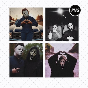 Michael Myers And Ghostface Png, Retro Halloween Png, Horror Movie Png, Scream Movie Png, Friday The 13th Png, Digital Download