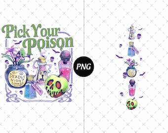 Potion rétro d'Halloween PNG : Clipart Lama Kuzco (téléchargement numérique