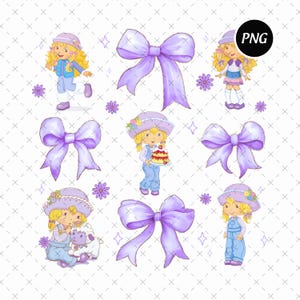 Angel Cake Coquette Bow Png, Strawberry Shortcake 80s Cartoon Png, Berry Sweet Friendship Png, Retro Strawberry Lover Png, Digital Download