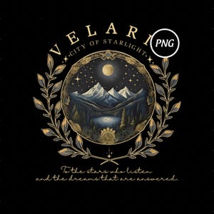 Velaris Png, Corte della Notte Png, ACOTAR Png, Fantasy Bookish Png, Starfall Png, Download Digitale, File Sublimatico, Regalo per gli Amanti dei Libri
