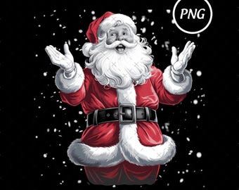 Vintage Santa Claus PNG, Retro Christmas Art (Digital Download)
