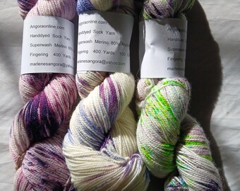Hand Dyed Speckled Yarn | Fingering weight | Super wash | multi colored | Iris