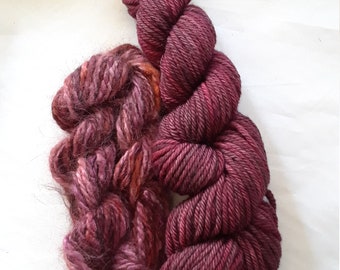 Luxurious Angora Merino Hat Knitting Kit - Dark Burgundy Fuzzy Winter Craft for Ladies