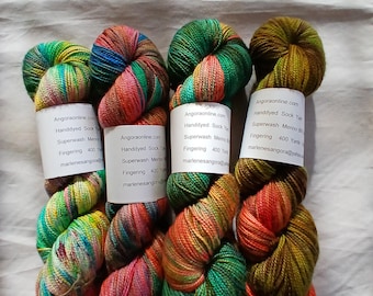 Hand Dyed Sock Yarn | Superwash Merino, Multi Colored Fingering Weight