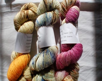 Hand Dyed Yarn | Fingering weight | Super wash | Speckled yarn | multi colored