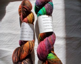 Hand Dyed Yarn | Fingering weight | Super wash | Speckled yarn | multi colored | Bejeweled