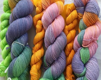 Handfärgat sockgarnset, 75/25 merinoullgarn