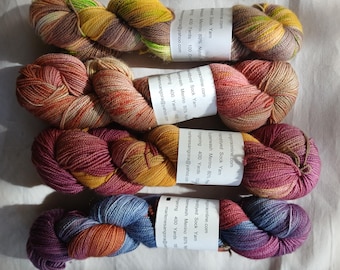 Hand Dyed Speckled Fingering Yarn | Superwash Merino, 400 Yards