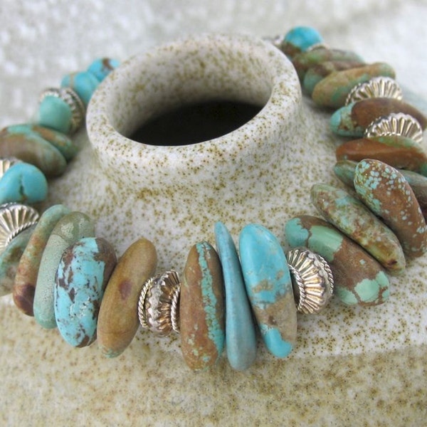 Blue Number 8 Turquoise Bracelet, Number 8 Jewelry, Rare Stone Bracelet, Turquoise Jewelry, Blue Stone Beaded Bracelet, Blue Jewelry