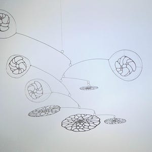 Modern Hanging Mobile Art STUDY PROTOTYPE Delicate Black Shell Lightweight Kinetic Sculpture  Serenity Mobiles