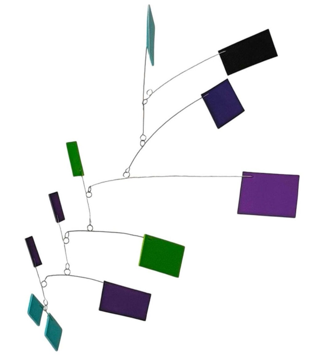 Rectangular Shape Mobiles Modern Hanging Mobile Art Rectangle Petal Lightweight Kinetic Sculpture ...