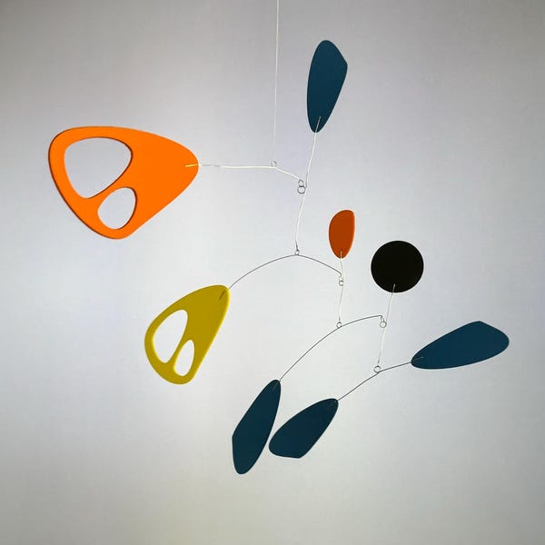 Modern Hanging Mobile Art Kaleidoscope #2 Lightweight Kinetic Sculpture 16 x 7
