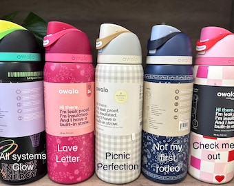 32oz Owala Freesip Water Bottles - Hard to find and Custom Built Owalas