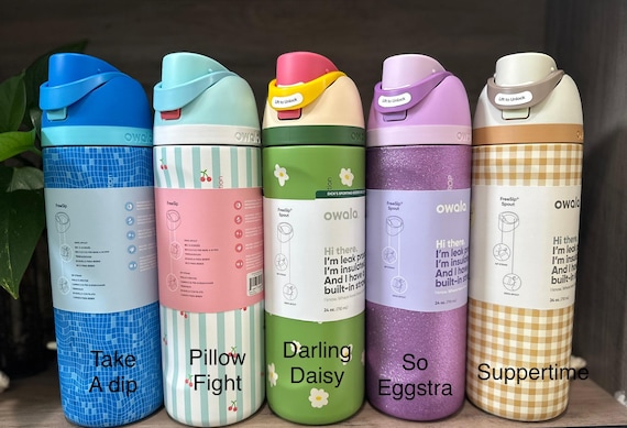 24oz Owala Freesip Water Bottles - Hard to find and Custom Built Owalas