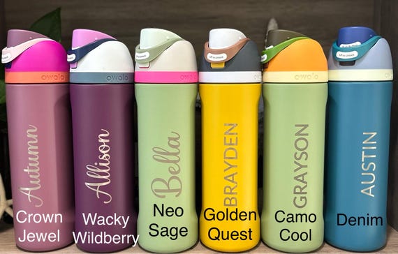 24oz Owala Freesip Water Bottle Custom Engraved