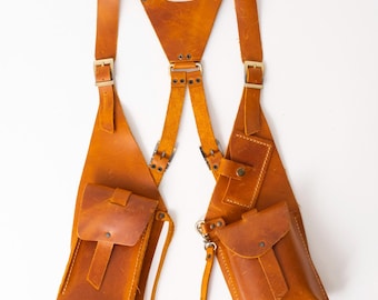Bolsa de cuero tipo pistolera, bolsa de viaje, bolso de hombro