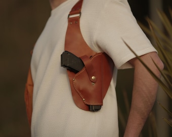 Holsters for 1911,1911 Holsters,1911 Holster,Holsters,Leather over the shoulder sling holster fits tha colt model 1911