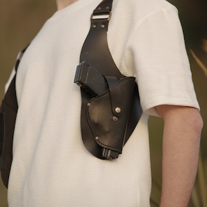 Holsters for 1911,1911 Holsters,1911 Holster,Holsters,Leather over the shoulder sling holster fits tha colt model 1911