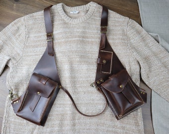 Bolsa de cuero tipo pistolera, bolsa de viaje, bolso de hombro