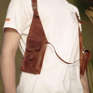 leather holster bag, holster bag, travel bag, shoulder bag, cosplay leather acorcises