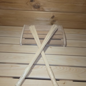 Anti-Cellulite Bath Whisk, Bamboo Massage Venik, Sauna Accessories, Relaxation Tool for Spa, Traditional Asian, 2 pcs