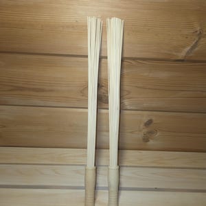 Sauna Accessories Whisk, Bamboo Massage Venik, Relaxation Tool for Spa, Anti-Cellulite Bath Gift, Traditional Asian, Set of 2 pcs