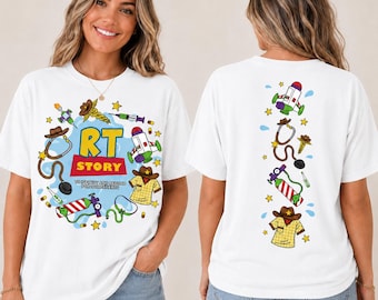 RT Story Shirt, Respiratory Therapist Shirt, Front and Back Print Tee, RT Gift, Respiratory Care Shirt, Medical Worker Graduation Gift