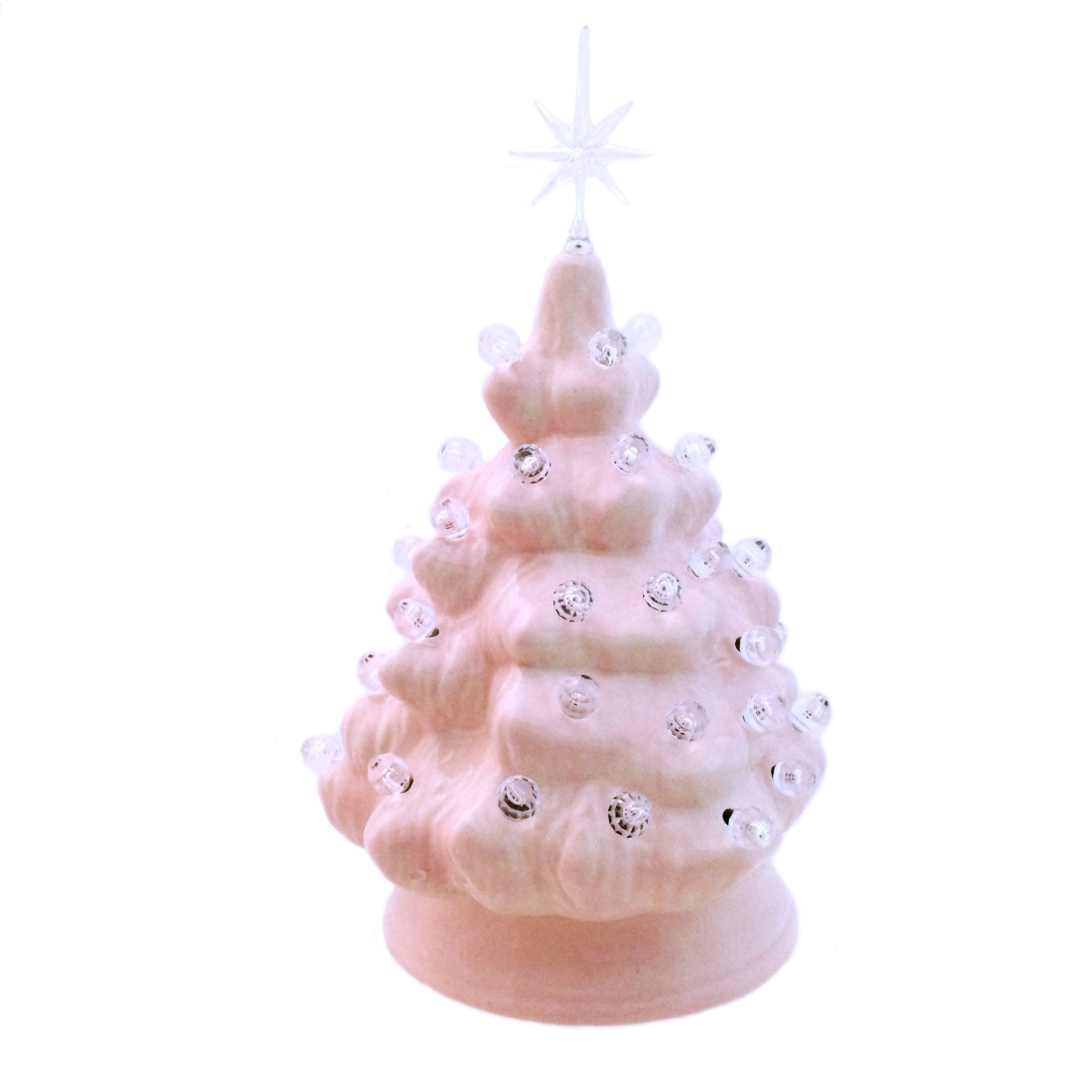 Pink Mini Ceramic Christmas Tree Traditional Clear Lights And Star Miniature 6 Inch Tabletop Girls Room Or Memory Of Cancer Survivor Pink Mini Ceramic Christmas Tree Traditional Clear Lights And Star Miniature 6 Inch Tabletop Girls Room Or Memory Of Cancer Survivor