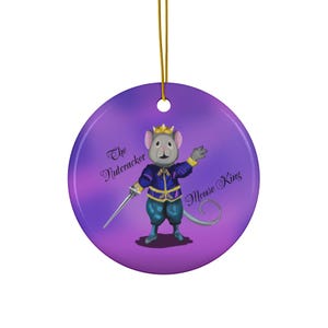 Maus König VIII Runde Porzellan Keramik Weihnachtsverzierung aus dem Nussknackerballett, ein Original von Kimkamm