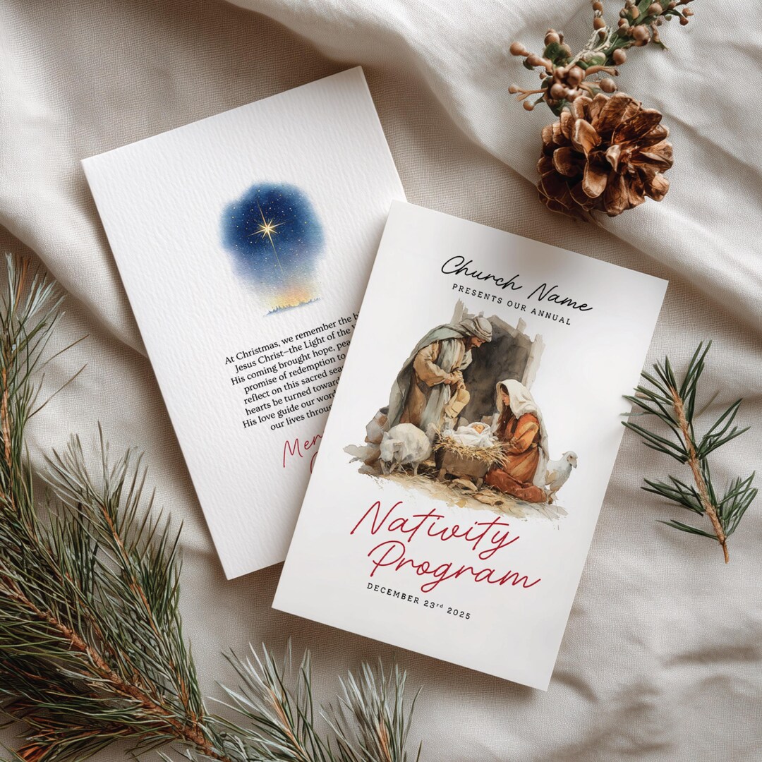 Nativity Christmas Concert Performance Program | Church Holiday Program ...