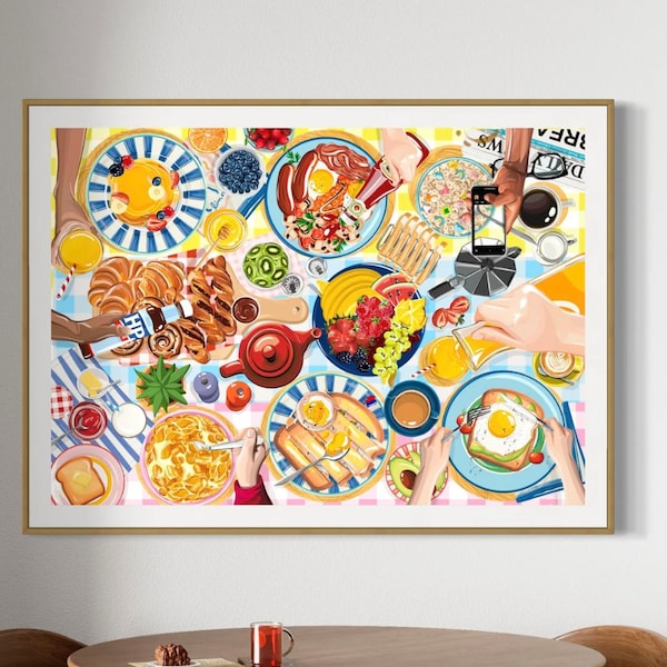 Breakfast Table Fine Art Print | Eggs | Coffee | Pancakes | Fruit | Cereal | Breakfast Date