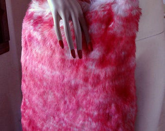 2 items ~ Fake fur tote BAG and VEST ~ bloody bunny cute clothing ~ Fur messenger BAG Hippie shrug Handmade with love You bad Girl fashion