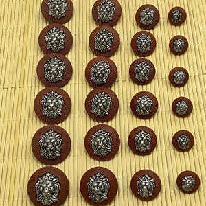 Lion Emblem Tan Button Set: Coats, Jackets, Cardigans - 6 Piece image 4