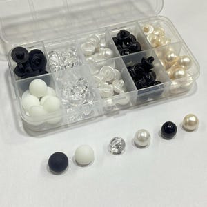 Perlenknopf Set - 100 Stück 6 Arten