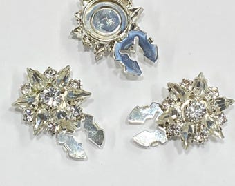 Emerald Red Rhinestone Crystal Buttons: DIY Sewing Embellishments (3 PSC)