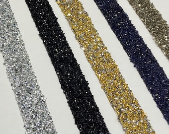 3 cm Wide Iron-On Rhinestone Strip