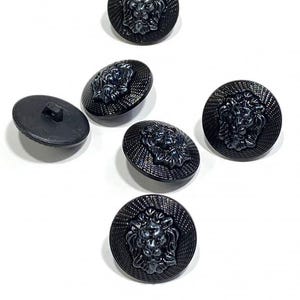 Lion Emblem Tan Button Set: Coats, Jackets, Cardigans - 6 Piece Black 2 cm 6 pcs