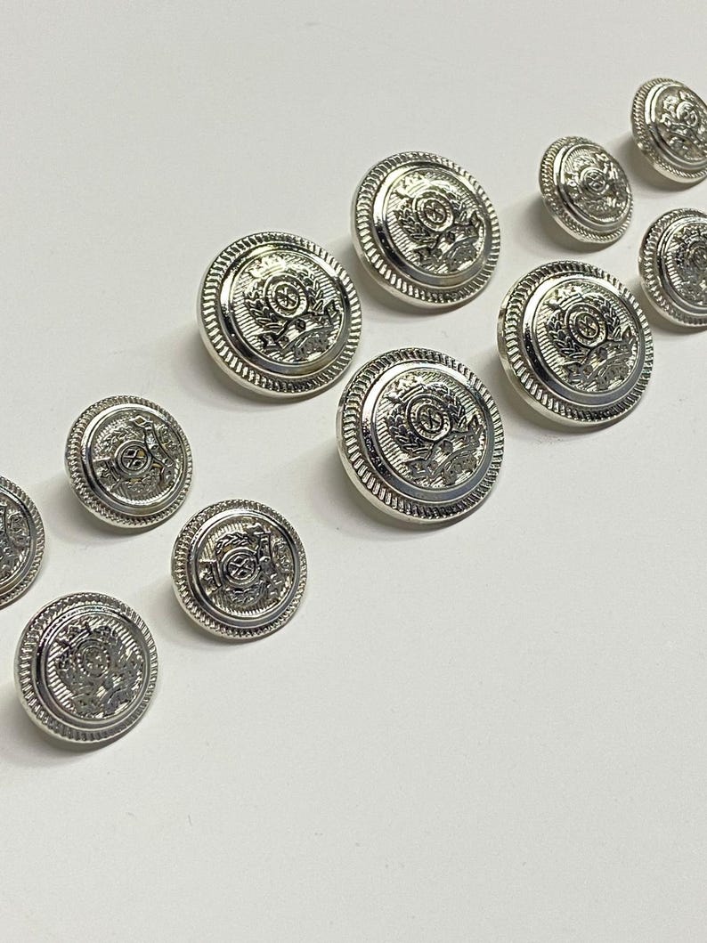 Crest Blazer Button Set: Metal Jacket Buttons - Etsy