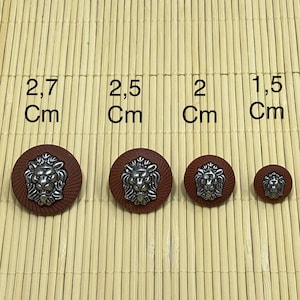 Lion Emblem Tan Button Set: Coats, Jackets, Cardigans - 6 Piece image 3