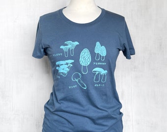Organic Cotton Mushroom T-Shirt – Japanese Print Graphic Tee