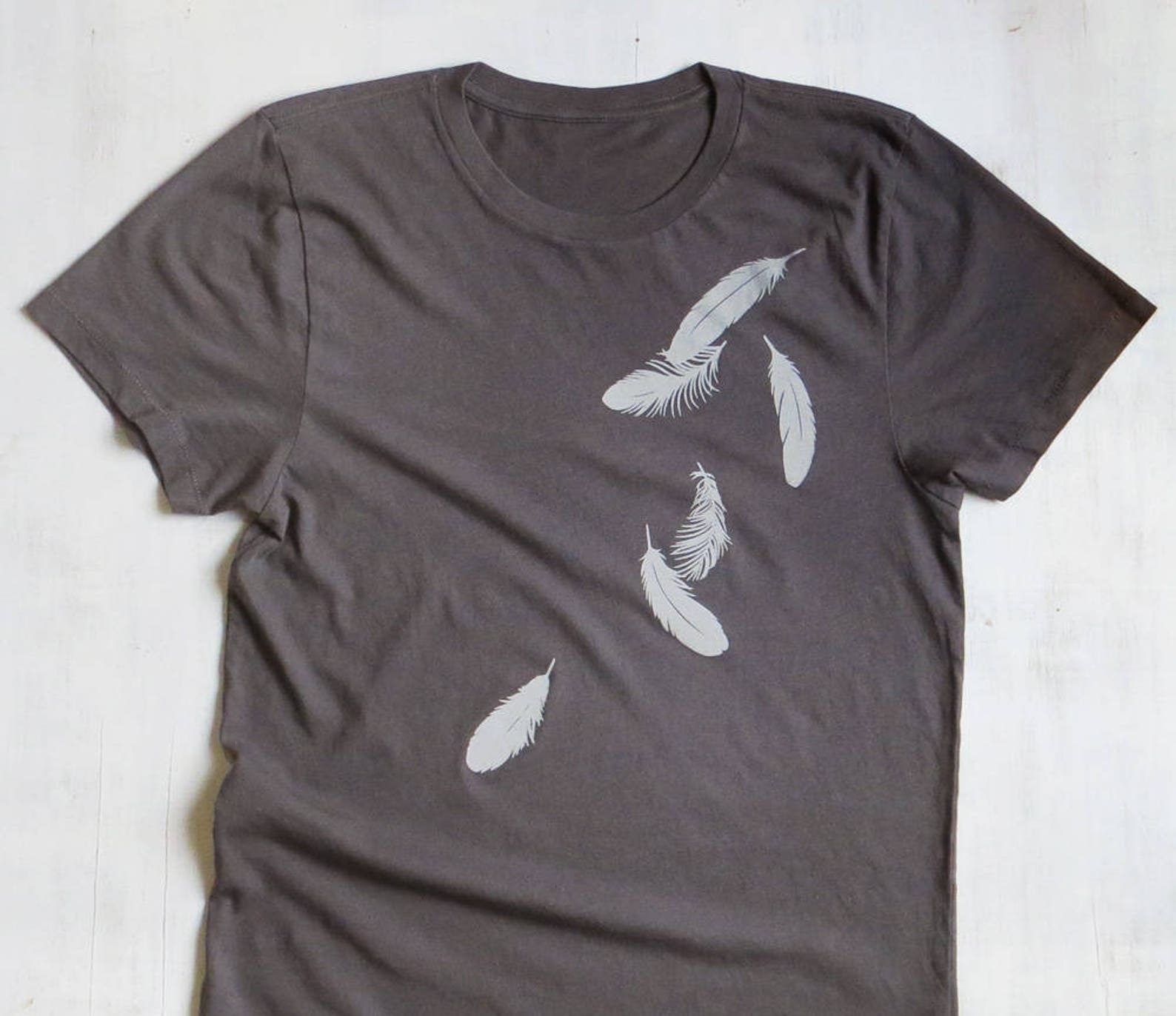 Womens Graphic Tee Organic Cotton Jersey T Shirt Womens Tee Shirt Grey