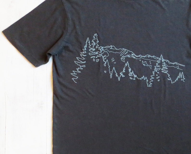 Mens Hemp Organic Cotton T Shirt With Mountain Ridge Screen - Etsy