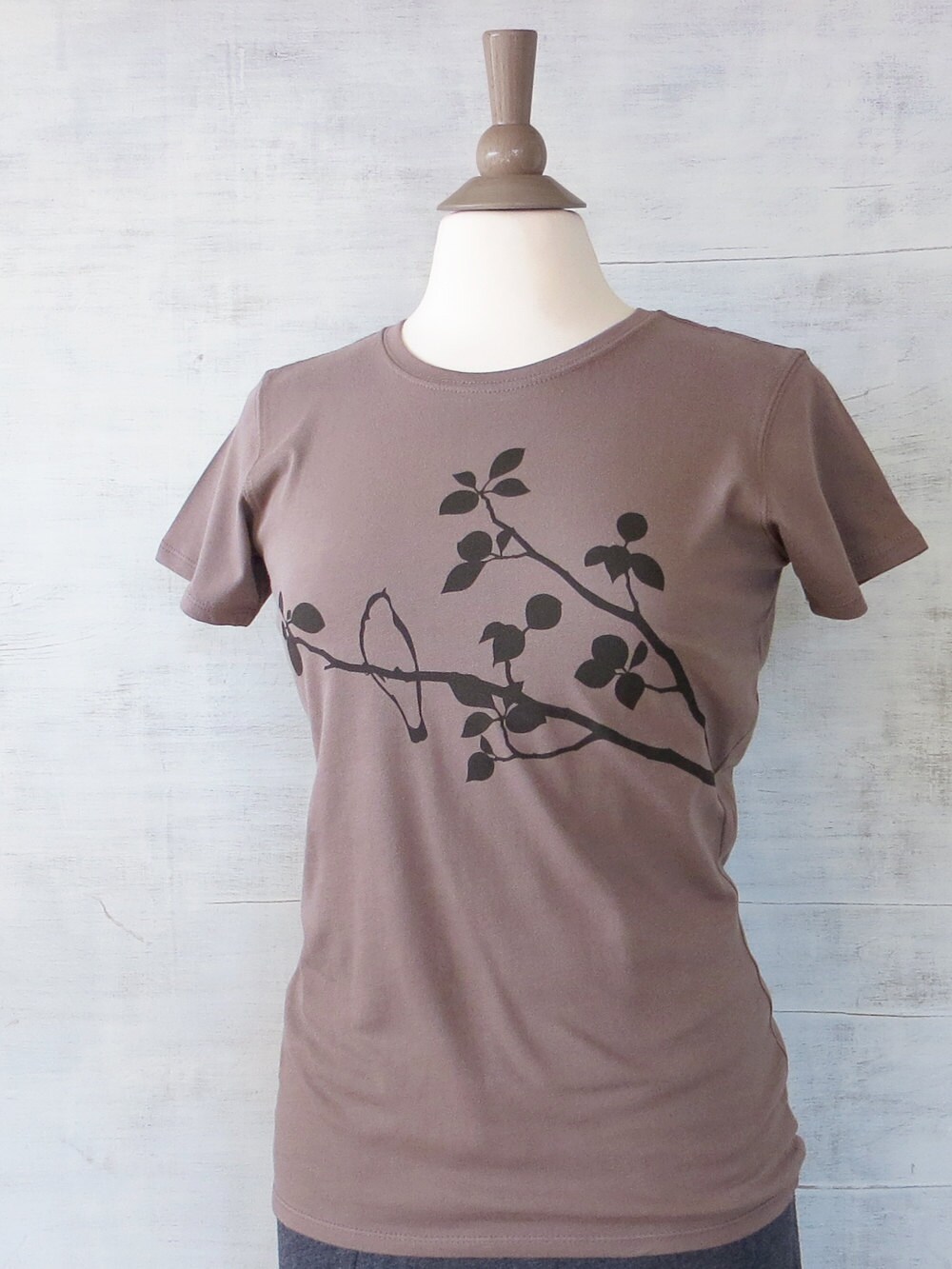 Womens Graphic Tee Bird T Shirt Organic 