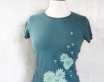 Dandelion T shirt for Women with Dandelion Flowers Graphic, Organic Cotton and Hemp Tshirt – Great Flower Lover Gift