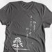 Womens Organic Cotton T Shirt - Womens Graphic Tee - Gray Crew Neck Tee Shirt - Japanese Haiku Design Screen Printed Shirt