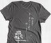 Womens Organic Cotton T Shirt - Womens Graphic Tee - Gray Crew Neck Tee Shirt - Japanese Haiku Design Screen Printed Shirt 