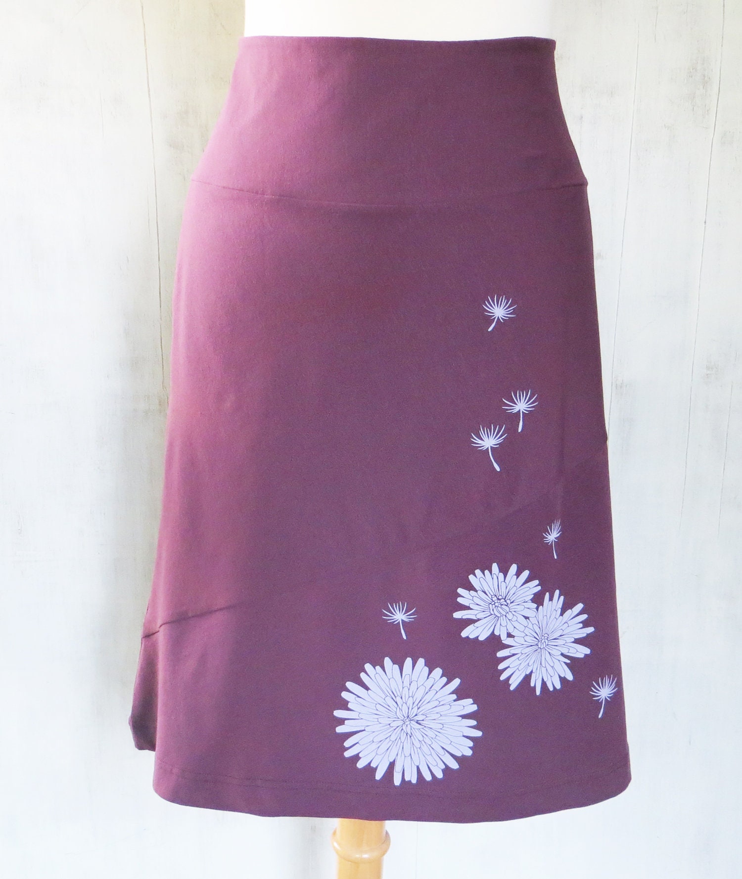 Organic Jersey Knit Skirt Knee Length Skirt for Women Etsy